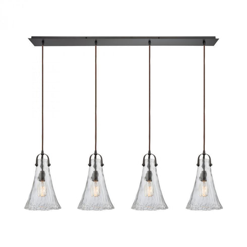 Elk Hand Formed Glass 4 Light Linear Pendant Model: 10555/4LP