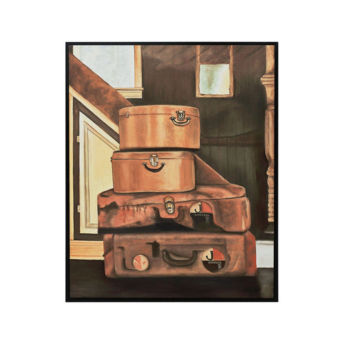 Elk Handpainted Wall Art Leather Luggage Model: 7011-1188