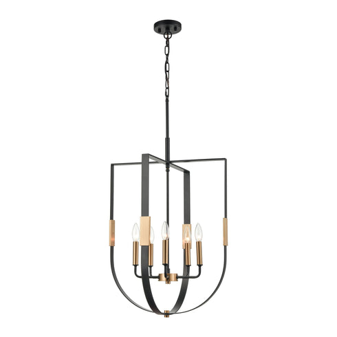 Elk Heathrow 5 Light Chandelier In Matte Black Model: 15457/5