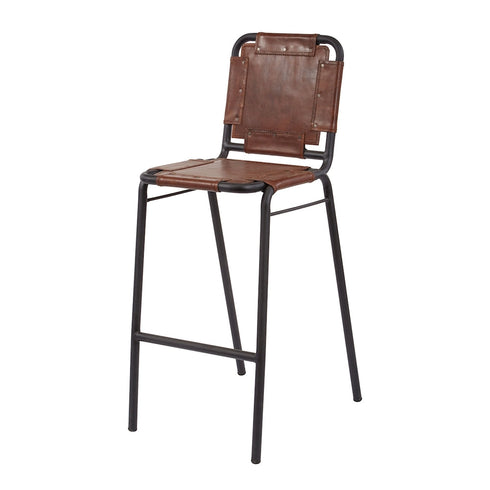 Elk Industrial Leather + Metal Bar Stool Model: 161-002