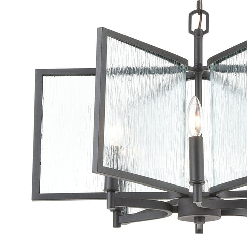 Elk Inversion 6 Light Chandlier In Charcoal With Model: 32421/6