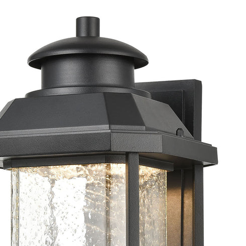 Elk Irvine Sconce In Matte Black With Seedy Glass Model: 87122/LED