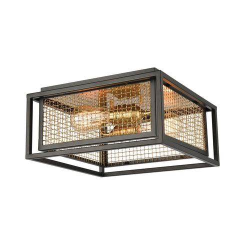 Elk Jarvis 2 Light Flush Mount In Matte Black And Model: 46374/2