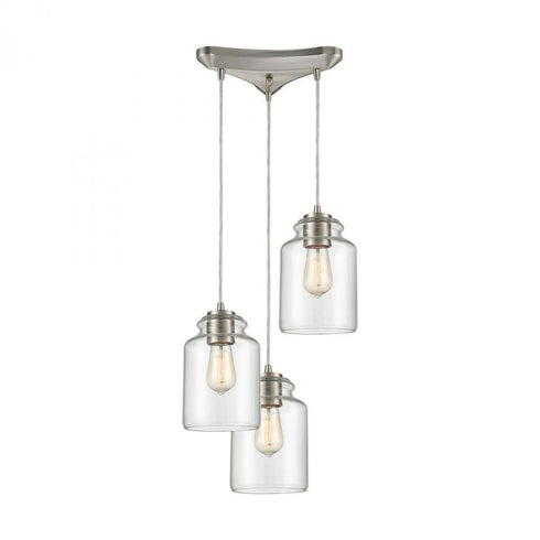 Elk Josie 3 Light Triangular Mini Pendant Fixture Model: 85213/3