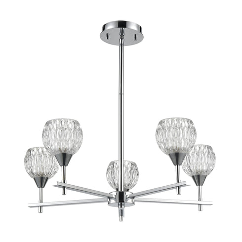 Elk Kersey 5 Light Chandelier In Polished Chrome Model: 10828/5