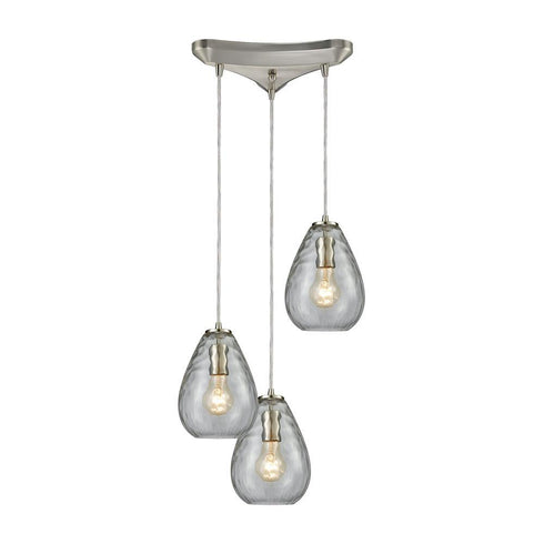 Elk Lagoon 3 Light Triangular Pendant Fixture In Model: 10760/3