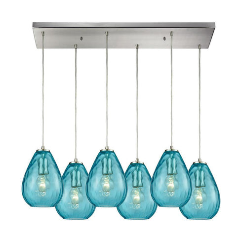 Elk Lagoon 6 Light Rectangular Pendant Fixture In Model: 10770/6RC