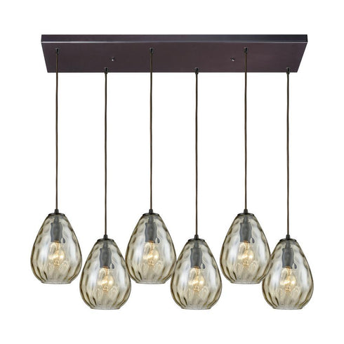 Elk Lagoon 6 Light Rectangular Pendant Fixture In Model: 10780/6RC