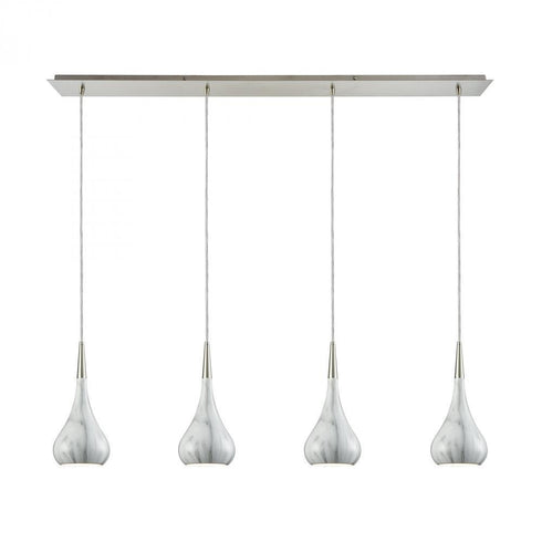 Elk Lindsey 4 Light Linear Pendant Fixture In Model: 31340/4LP-MB
