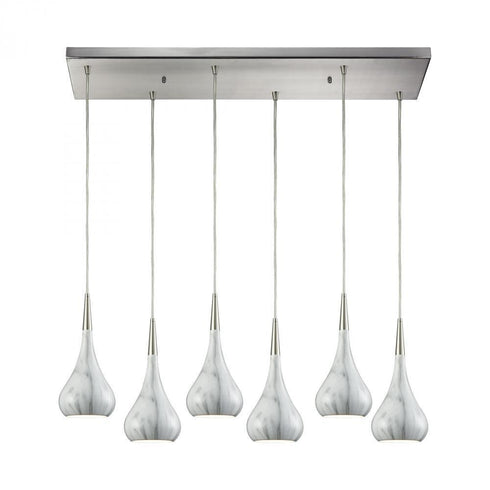 Elk Lindsey 6 Light Rectangular Pendant Fixture Model: 31340/6RC-MB