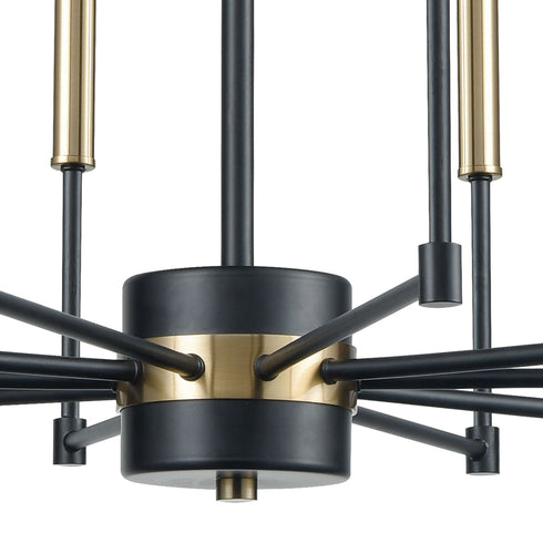 Elk livington Livingston 10 Light Chandelier In Matte Black Model: 15277/10