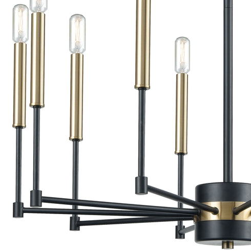Elk livington Livingston 10 Light Chandelier In Matte Black Model: 15277/10