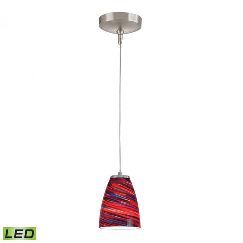 Elk Low Voltage 1 Light Mini Pendant In Brushed Model: PF1000/1-LED-BN-RT