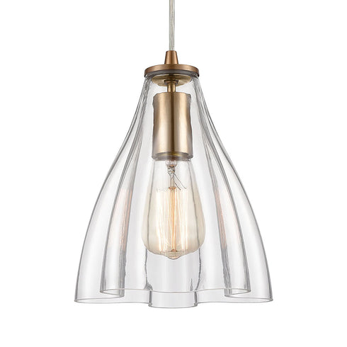 Elk Matilda 1 Light Mini Pendant In Satin Brass Model: 21172/1