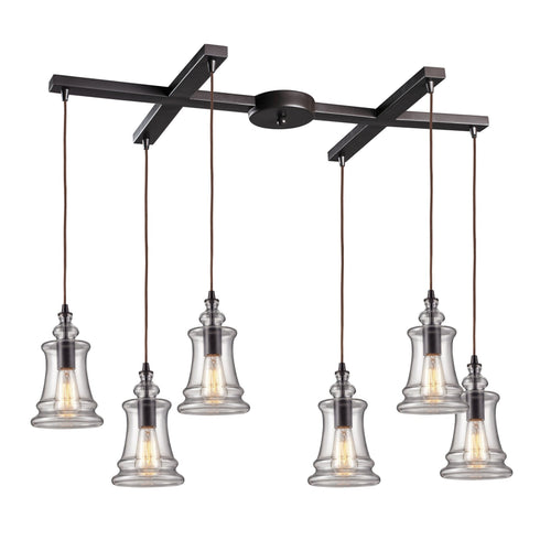 Elk Menlow Park 6 Light H Bar Pendant Fixture In Model: 60042-6