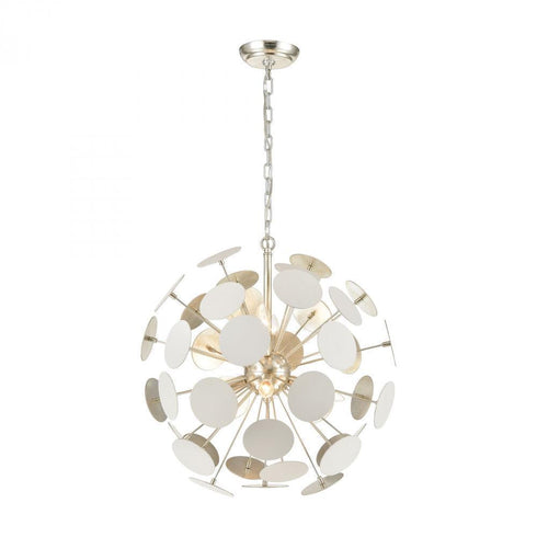 Elk Modish 6 Light Chandlier In Matte White With Model: 18285/6