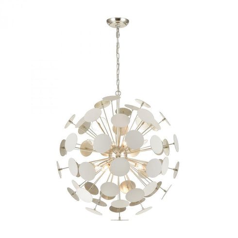 Elk Modish 8 Light Chandlier In Matte White With Model: 18286/8