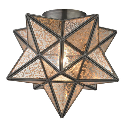 Elk Moravian Star 1 Light Flush Mount In Bronze Model: 1145-004