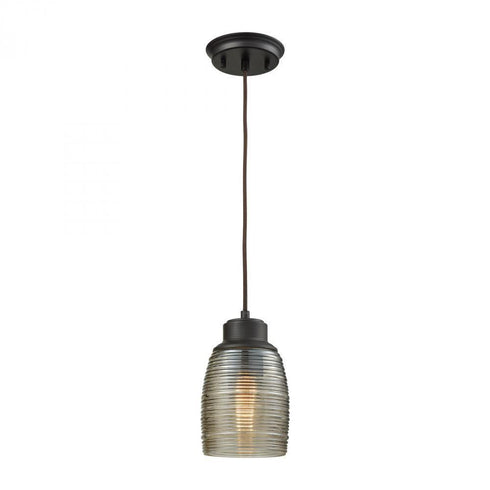Elk Muncie 1 Light Mini Pendant In Oil Rubbed Model: 46216/1