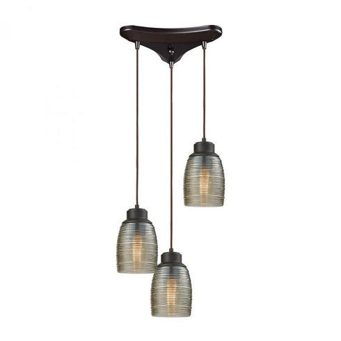 Elk Muncie 3 Light Triangular Pendant Fixture In Model: 46216/3