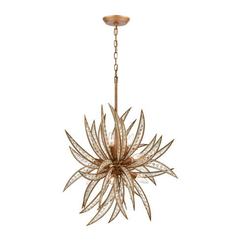 Elk Naples 8 Light Chandelier In Matte Gold With Model: 16764/8