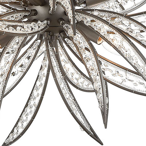 Elk Naples 8 Light Chandlier In Dark Graphite Model: 16364/8