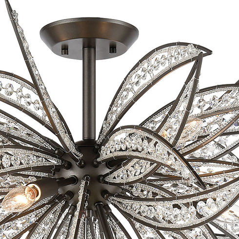 Elk Naples 8 Light Semi Flush Mount In Dark Model: 16363/8