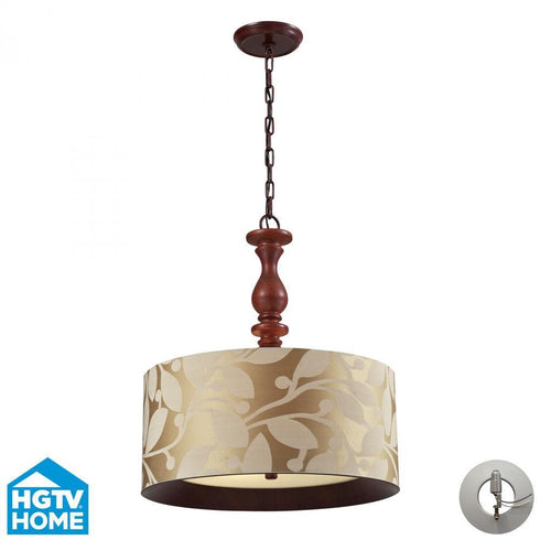 Elk Nathan 3 Light Pendant In Dark Walnut Model: 14151/3-LA