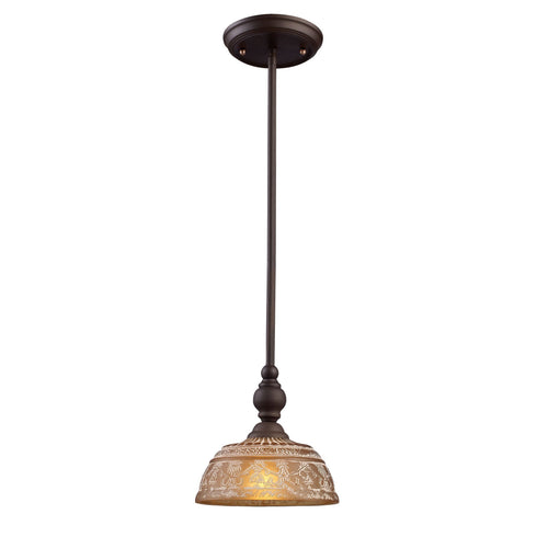 Elk Norwich 1 Light Mini Pendant In Oiled Bronze Model: 66194-1