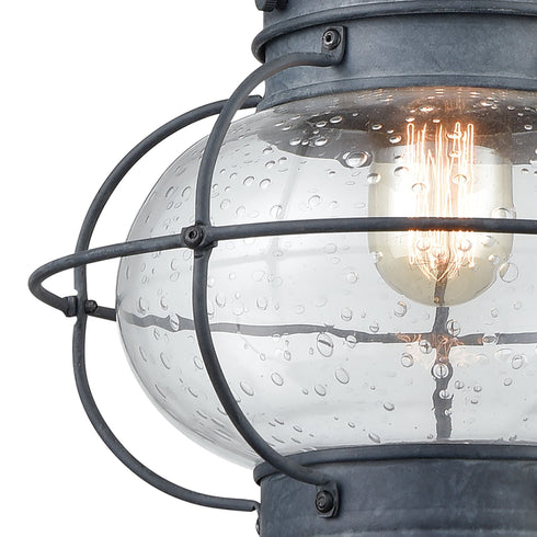 Elk Onion 1 Light Outdoor Pendant In Aged Zinc Model: 57173/1