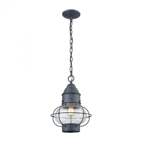 Elk Onion 1 Light Outdoor Pendant In Aged Zinc Model: 57173/1