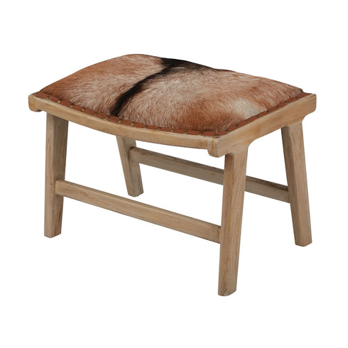 Elk Organic Modern Hairon Leather Ottoman Model: 161-006