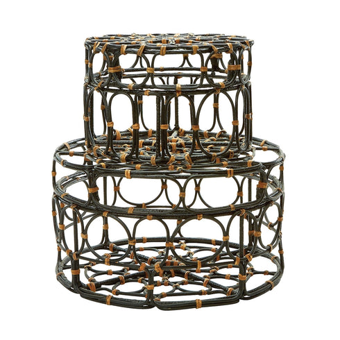 Elk Oval Ring Boxes In Black And Tan (set Of 2) Model: 287001/S2