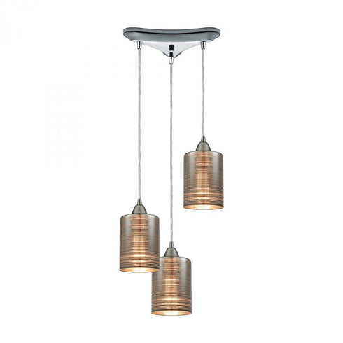 Elk Plated Rings 3 Light Triangular Pendant Model: 10565/3