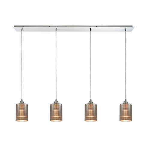 Elk Plated Rings 4 Light Linear Pendant Fixture Model: 10565/4LP
