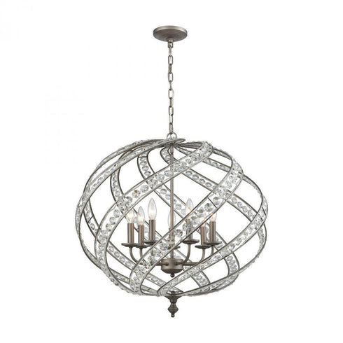Elk Renaissance 7 Light Chandelier In Weathered Model: 16249/7