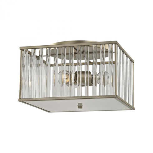 Elk Ridley 3 Light Semi Flush In Aged Silver With Model: 81094/3