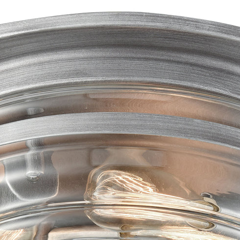 Elk Riley 3 Light Flush Mount In Weathered Zinc Model: 16104/3