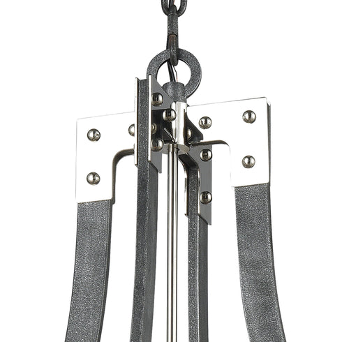 Elk Riveted Plate 8 Light Chandelier In Model: 15236/8