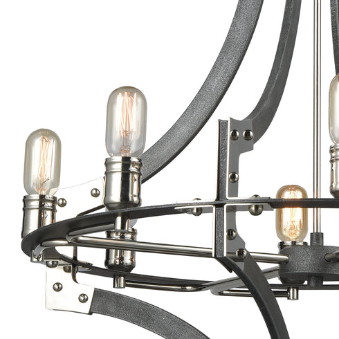 Elk Riveted Plate 8 Light Chandelier In Model: 15236/8