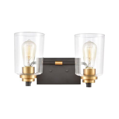 Elk Robins 2 Light Vanity Light In Matte Black Model: 46611/2