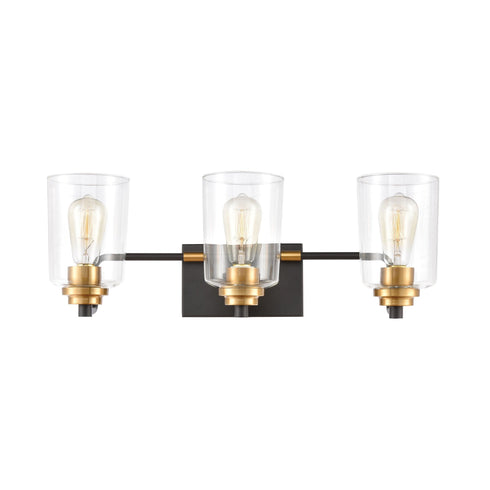 Elk Robins 3 Light Vanity Light In Matte Black Model: 46612/3