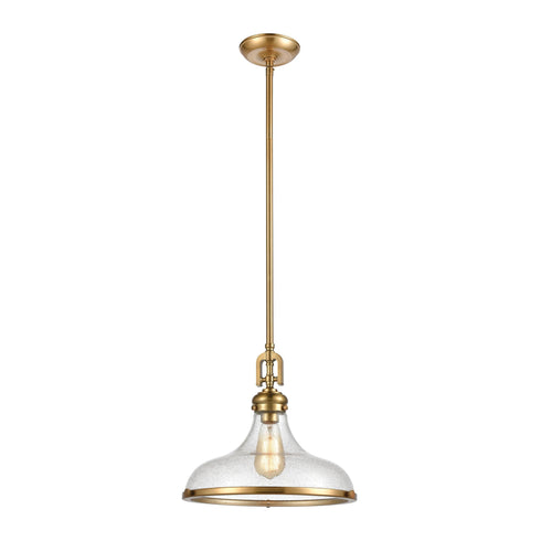 Elk Rutherford 1 Light Pendant In Satin Brass Model: 57371/1
