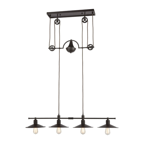 Elk Spindle Wheel 4 Light Island Light In Oil Model: 69089/4
