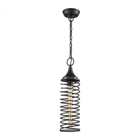 Elk Spring 1 Light Mini Pendant In Oil Rubbed Model: 65231/1-LA