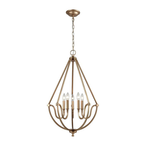 Elk Stanton 5 Light Chandelier In Matte Gold Model: 12842/5