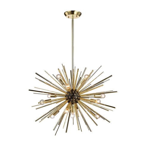 Elk Starburst 12 Light Chandelier In Gold Model: 1140-025