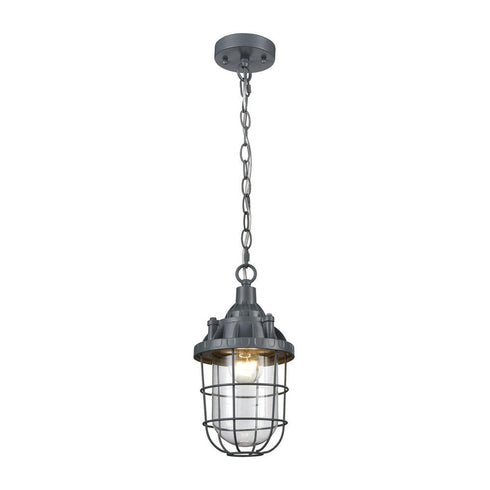 Elk Steel Trap 1 Light Mini Pendant In Grey Model: 1223-004