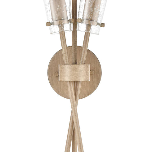 Elk Stix 2 Light Sconce In Light Wood With Seedy Model: 57281/2