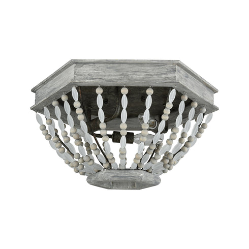 Elk Summerton 3 Light Flush Mount In Washed Gray Model: 33191/3